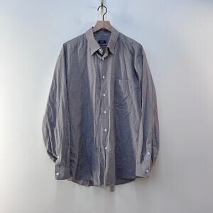 Maurizio Baldassari Button Up Shirt Check Gingham Black Brown Made in Italy XXL